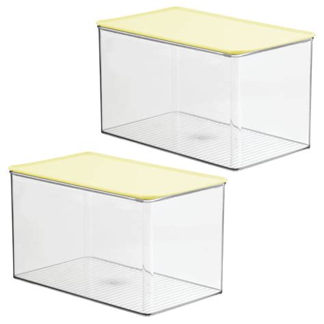 mDesign Plastic Stackable Closet Storage Bin Box with Lid, 2 Pack ...