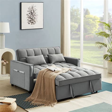 Muumblus 55" Pull Out Sofa Bed, Convertible Sleeper Loveseat with Pull ...