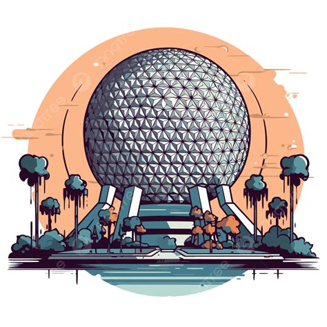 Epcot Clipart The Spaceship Earth In Epcot Vector Illustration Cartoon ...