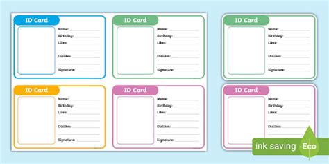 Editable New Starter ID Card Template (teacher made)