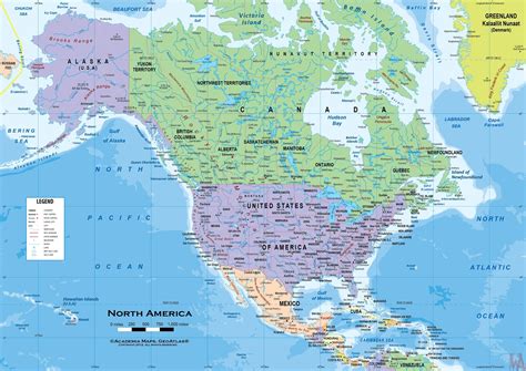 Map of North America | Large Political Map of North America | WhatsAnswer