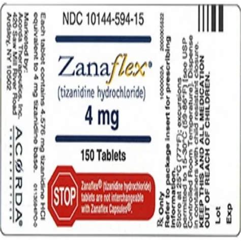 Muscle relaxant - Zanaflex Tizanidine Tablet 4 mg/ 2 mg 100% Export ...