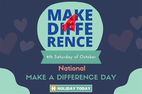 Make A Difference Day (4th Saturday Of October, 2024)