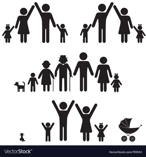 Silhouettes of family Royalty Free Vector Image