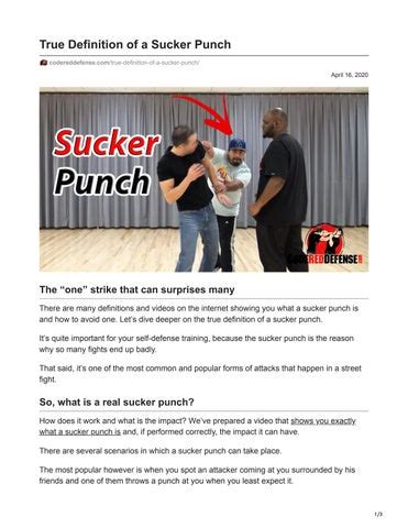 True Definition of a Sucker Punch by Code Red Defense - Issuu