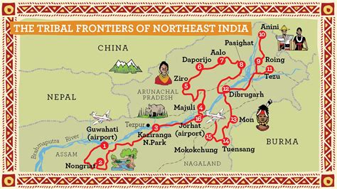 North East India Tourist Map