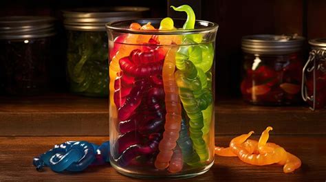 Premium AI Image | Savor the flavors of assorted halloween gummy worms