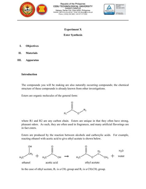 ESTER SYNTHESIS LAB