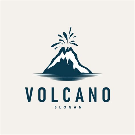 Volcano logo illustration silhouette design volcano mountain erupting ...