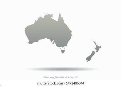 Oceania Countries World Map Outline Vector Stock Vector (Royalty Free ...