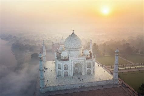 India, Uttar Pradesh, Aerial View of Taj Mahal Photograph by Michele ...