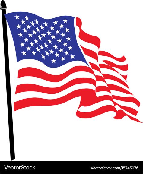 Waving american flag logo design Royalty Free Vector Image