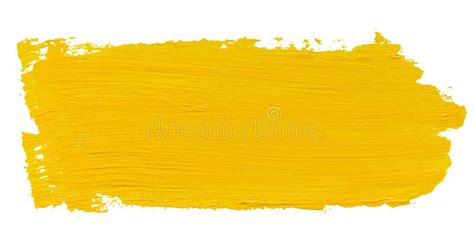 Vector Paint Brush Stroke Texture Isolated on White - Yellow Acrylic ...