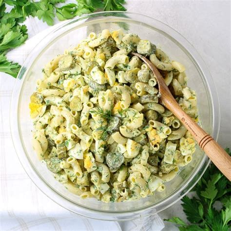 Macaroni Salad With Dill Pickles - Taste And See