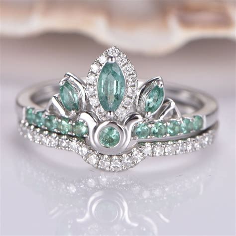 Natural Emerald Wedding Rings - pre wedding