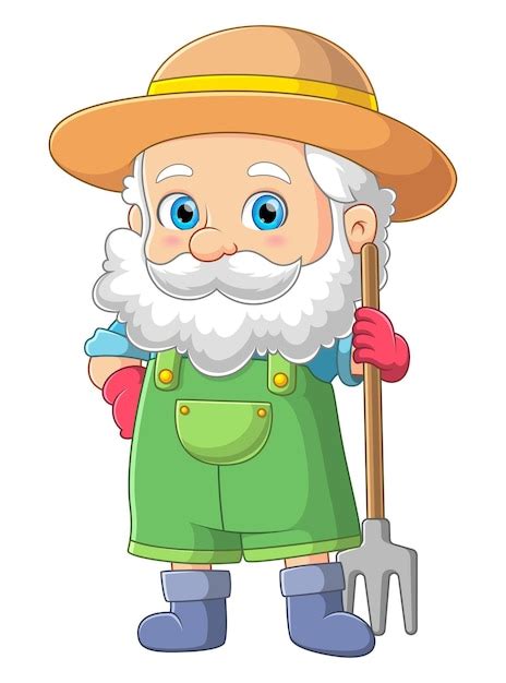 Premium Vector | The farmer santa claus is ready for harvesting the garden