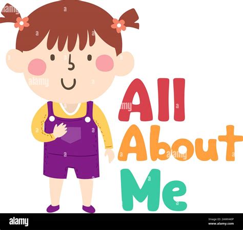 Illustration of a Kid Girl Student Standing Next to All About Me ...