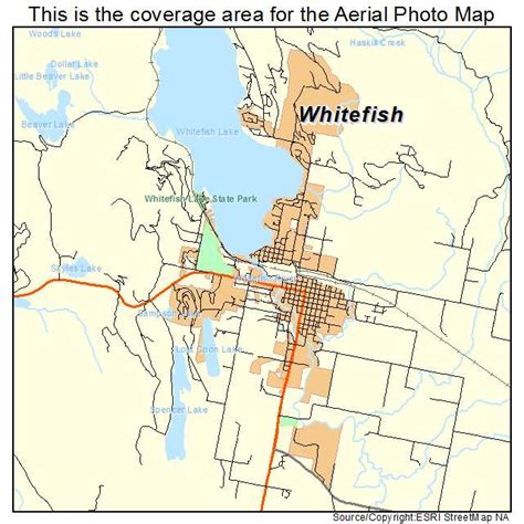 Aerial Photography Map of Whitefish, MT Montana