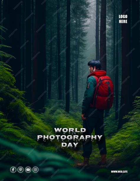 Premium PSD | Realistic background for world photography day