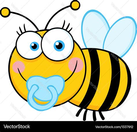 Baby Boy Bee Cartoon Mascot Character Royalty Free Vector