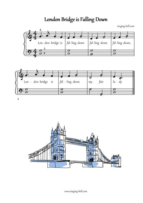 London Bridge Is Falling Down - Piano Tutorial, Notes, Keys