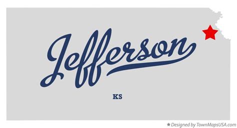 Map of Jefferson, Jefferson County, KS, Kansas