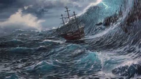 Sea Storm Painting at PaintingValley.com | Explore collection of Sea ...