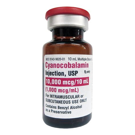 Vitamin B-12 Cyanocobalamin 1000 mcg / mL Injection MDV, 10ml 10/pk