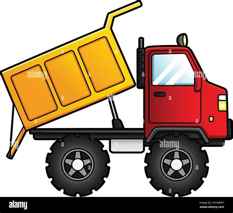 Dump Truck Cartoon Clipart Colored Illustration Stock Vector Image ...