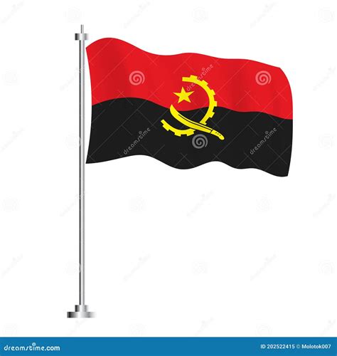 Angolan Flag. Isolated Wave Flag of Angola Country. Independence Day ...