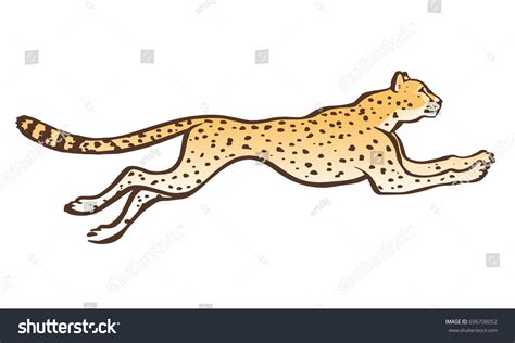 Cheetah Running Sketch Vector Stock Vector (Royalty Free) 696708052 ...