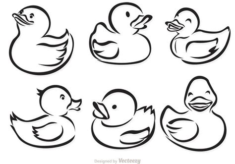 Rubber Duck Outline Vectors. Choose from thousands of free vectors ...