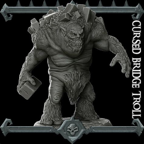 Cursed Bridge Troll Wargaming Miniatures Monster Rocket Pig Games D&D ...