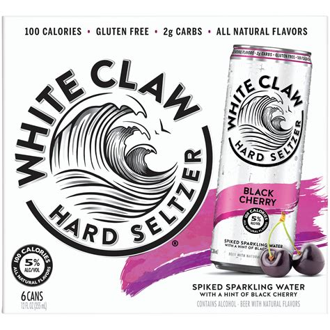 White Claw Black Cherry 6-pk 12oz. Can - Walmart.com - Walmart.com