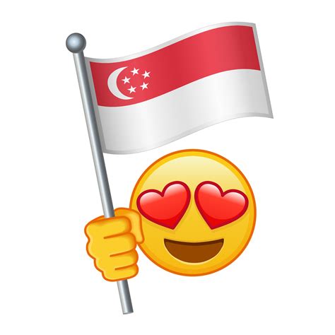 Emoji with Singapore flag Large size of yellow emoji smile 48204211 ...