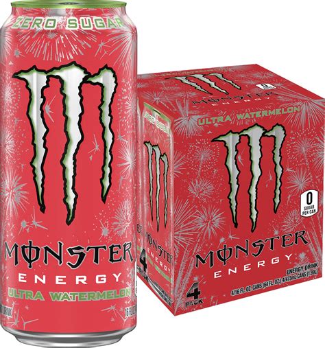 Amazon.com : Monster Energy Ultra Watermelon 16 fl oz (Pack of 4 ...