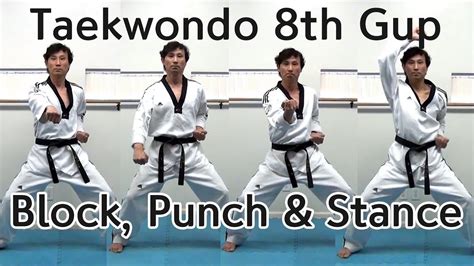 🥋 Taekwondo 8th Gup Kibon (Basic Blocks and Punches) | TaekwonWoo - YouTube