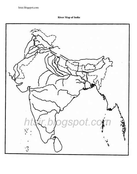 India Printable, Blank Maps, Outline Maps • Royalty Free - India River ...