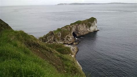 Kinbane Castle ruins, located near the shoreline of Kinbane Head ...