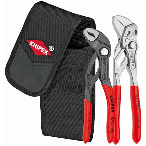 Knipex Cobra and Pliers Wrench Mini Pliers in Belt Pouch 2-Piece Set ...