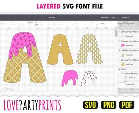 ICE CREAM FONT Svg Png and Pdf Files 300dpi High Quality - Etsy