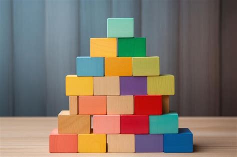 Premium Photo | Vibrant Wooden Cube Building Blocks A Splash of Color ...