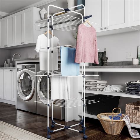 Lavish Home 4-Tier Plastic Clothes Drying Rack, White - Walmart.com