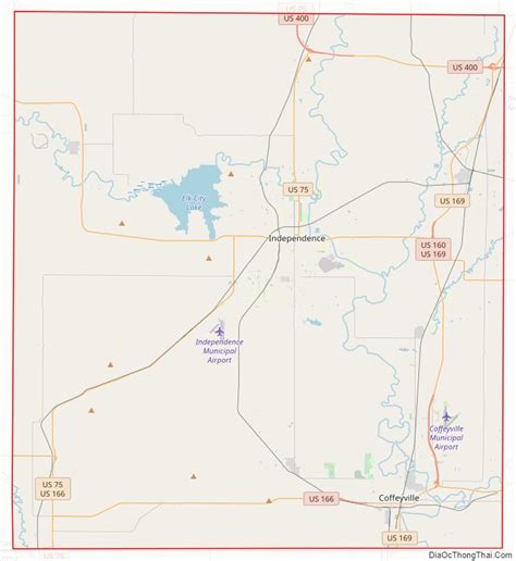 Map of Montgomery County, Kansas - Địa Ốc Thông Thái