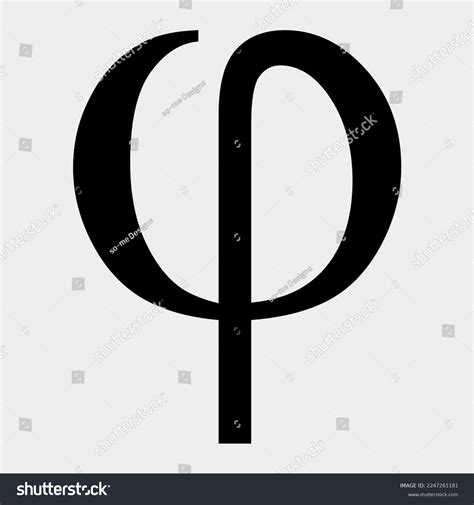 Greek Alphabet Symbol Phi Vector Illustration Stock Vector (Royalty ...