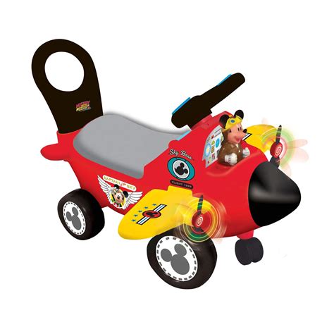 Buy Kiddieland Mickey Mouse Airplane Activity Interactive Ride On Car ...