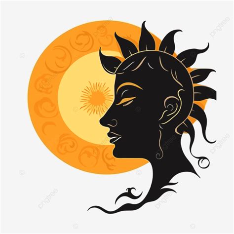 Silhouette Half Sun Vector, Sticker Clipart, Mythological References ...