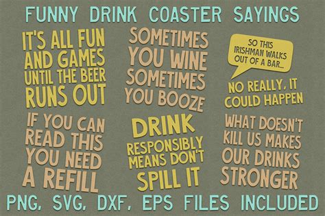 Funny Drink Coaster SVG Sayings (444905) | SVGs | Design Bundles