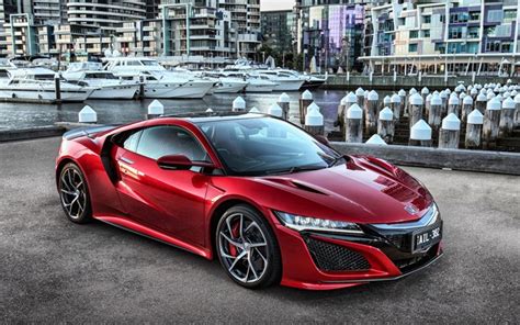 Descargar Honda NSX, 2017, supercar, carreras de coches, rojo NSX ...