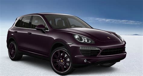 Stylish Purple Porsche Cayenne with Black Interior and Color Matched Rims